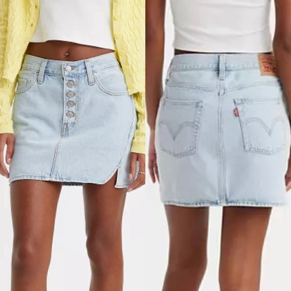 Levi’s NWT Twisted Icon Mini Demin Skirt in Mister Twister Blue Size 29